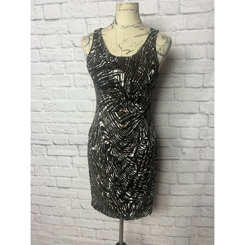 Kenneth Cole Petite Printed Faux Wrap Dress Size 8P - Picture 1 of 7